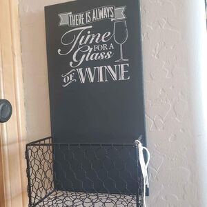 Wine Cork Holder Hanging Wine Sign 13"x7"
